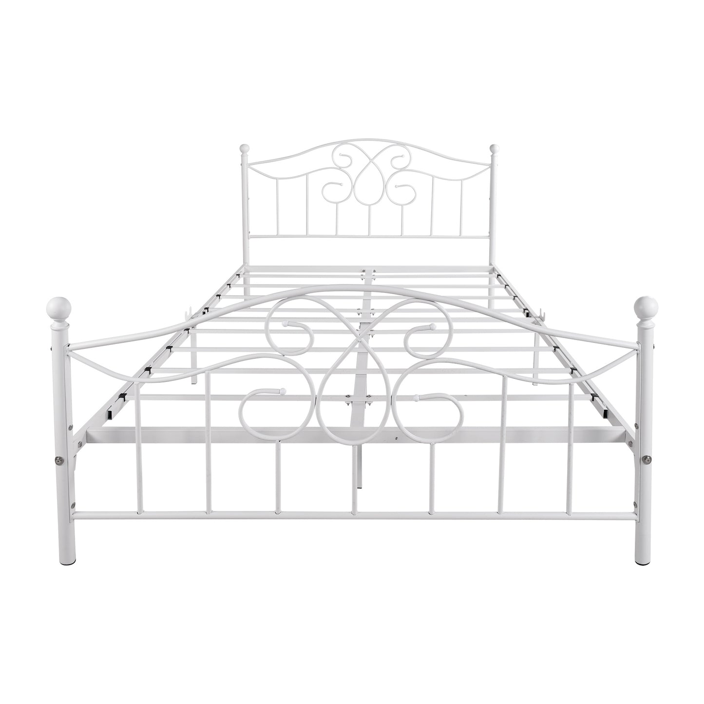 Full Size Metal bed frame ;  Solid Sturdy Steel Slat Support;  No Box Spring Needed and Easy Assembly; Black