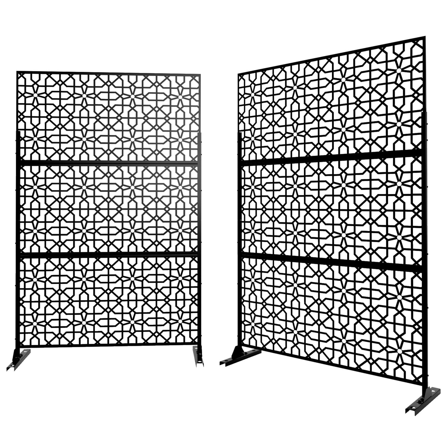 6.5 ft. H x 4 ft. W Laser Cut Metal Privacy Screen, 24"*48"*3 panels