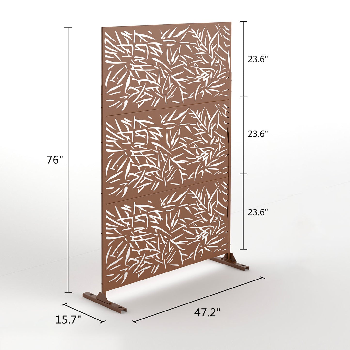 6.5 ft. H x 4 ft. W Outdoor Laser Cut Metal Privacy Screen, 24"*48"*3 panels