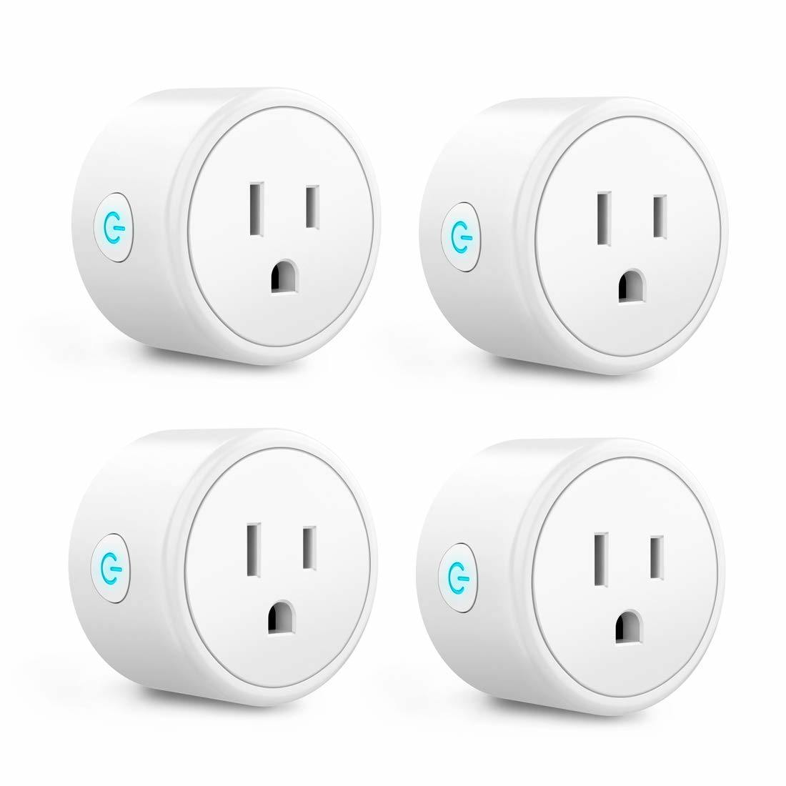 Bluetooth WiFi Smart Plug - Smart Outlets Work with Alexa; Google Home Assistant; Remote Control Plugs with Timer Function; ETL/FCC/Rohs Listed Socket