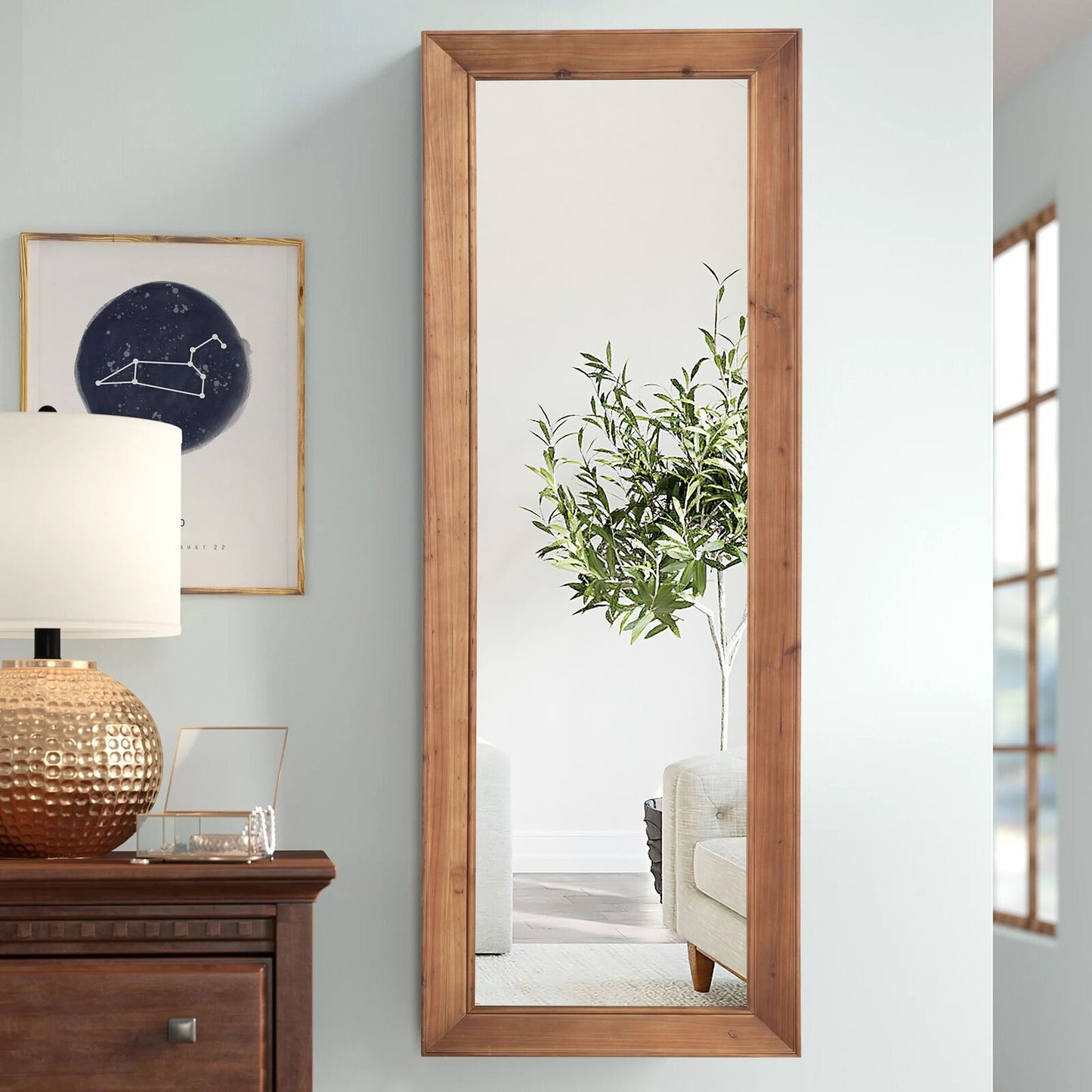 Distressed Wood Full Length Mirror