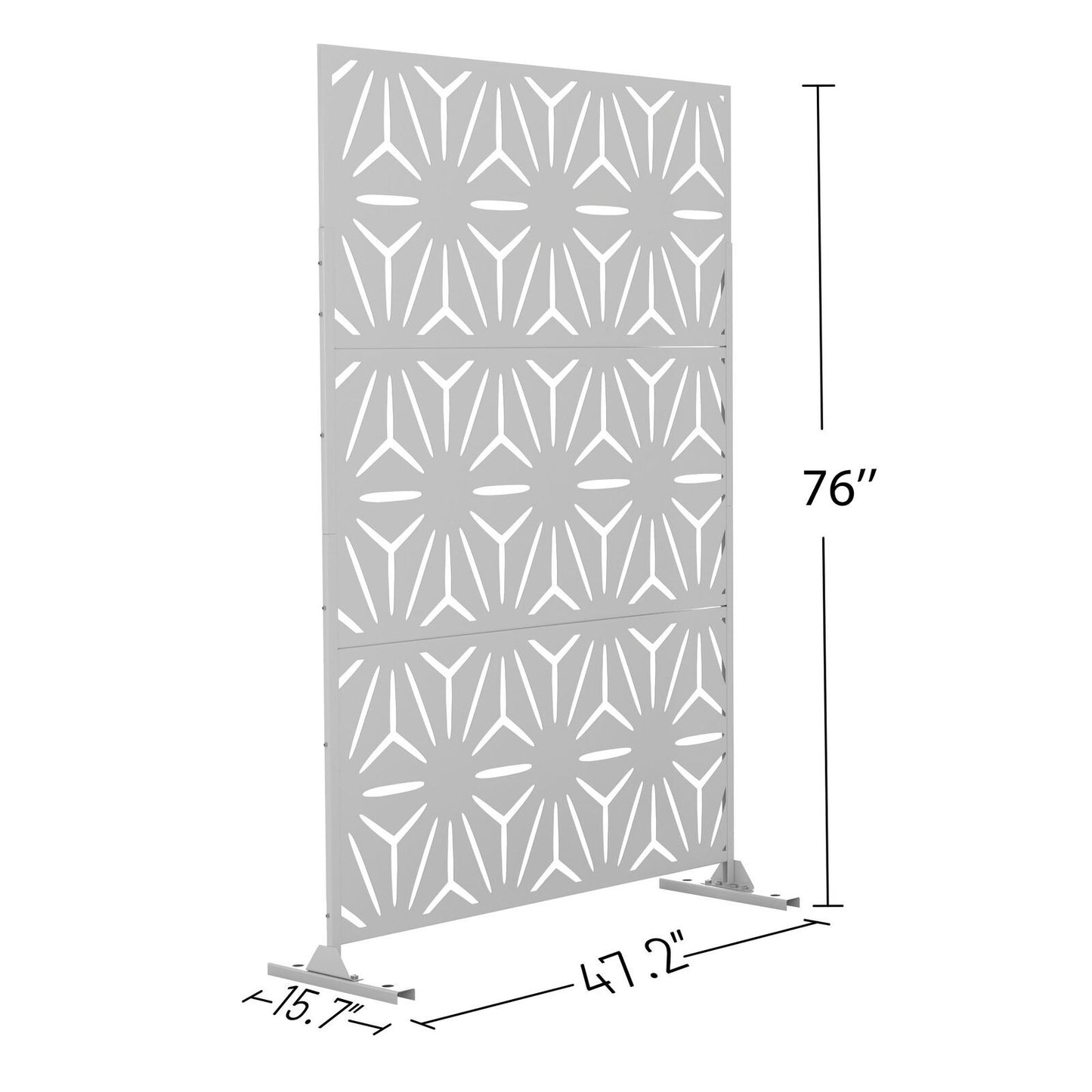 6.5 ft. H x 4 ft. W Laser Cut Metal Privacy Screen, 24"*48"*3 panels