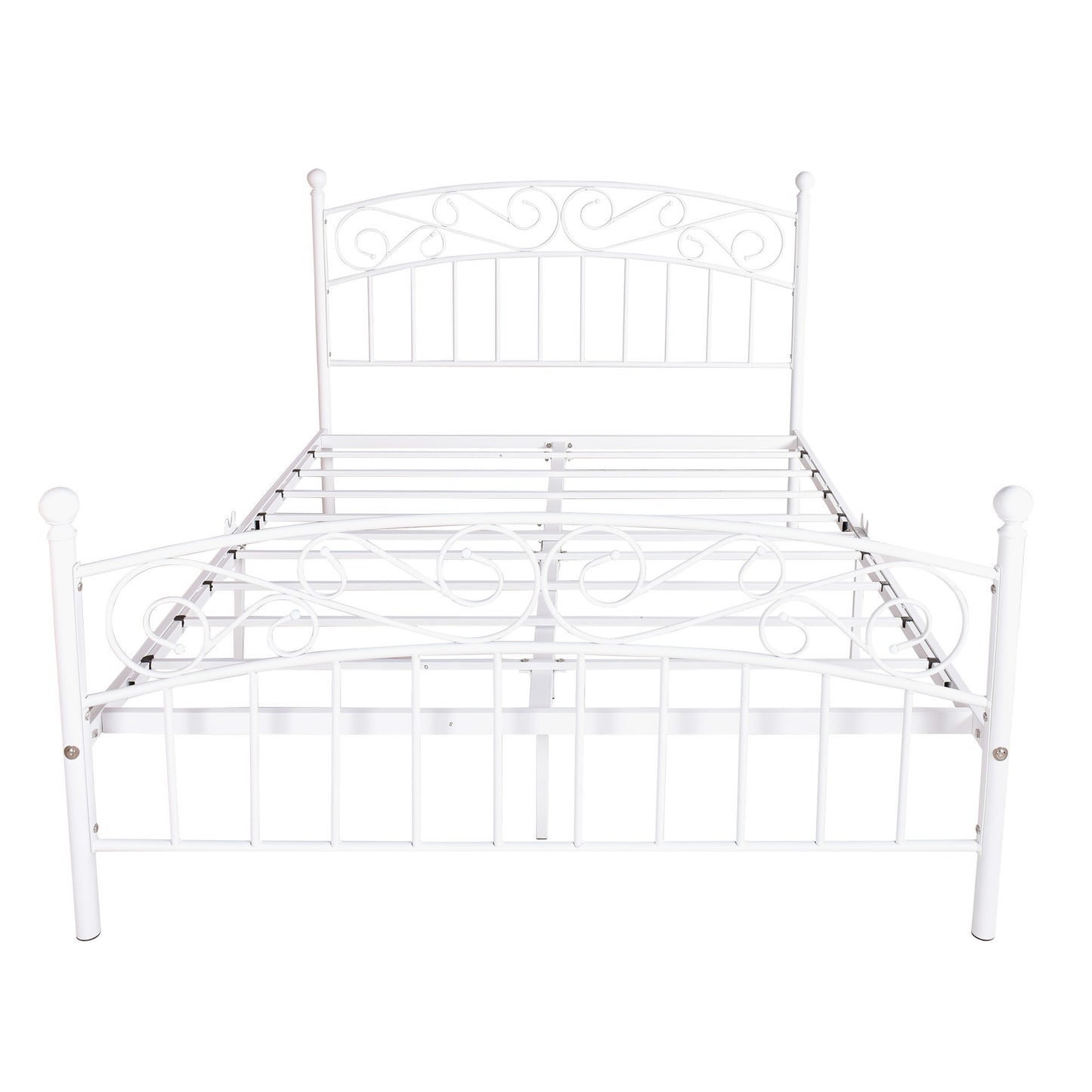 Bed Frame with Headboard and Footboard Metal Platform Bed Frame Queen Size No Box Spring Needed;  Twin Black