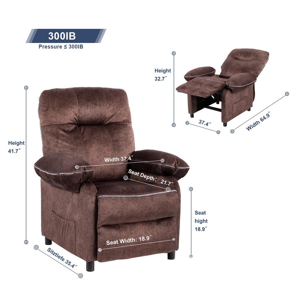 Recliner Chair with Heat Ergonomic Lounge Chair for Living Room with Rocking Function and Side Pocket