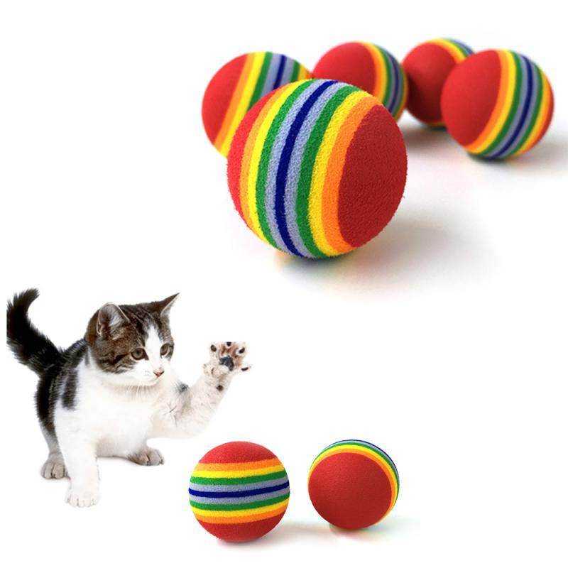 Colorful Ball Interactive Pet Products Kitten Play Chewing Rattle Scratch Ball Training Pet Supplies