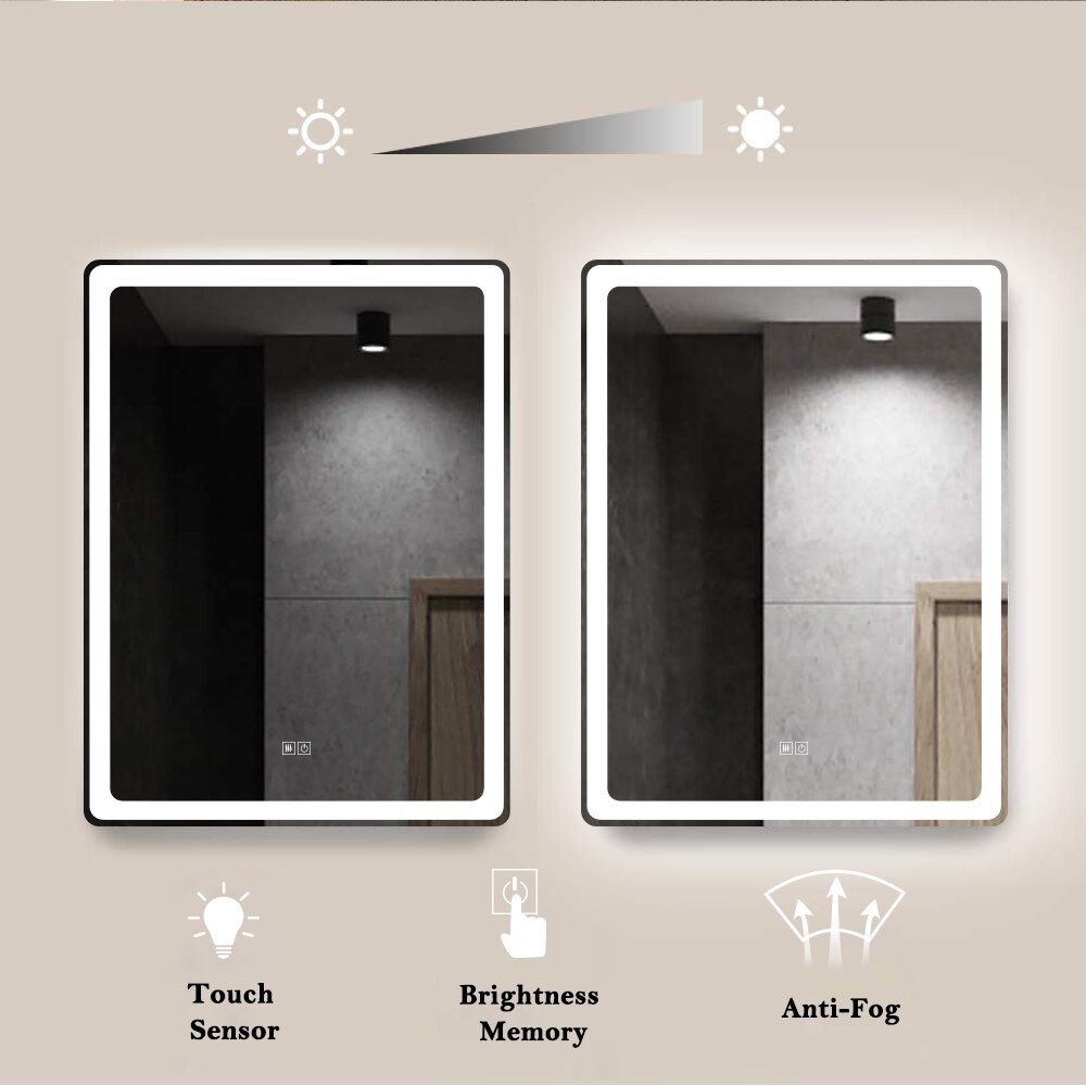 Modern & Contemporary Frameless Lighted Bathroom / Vanity Mirror