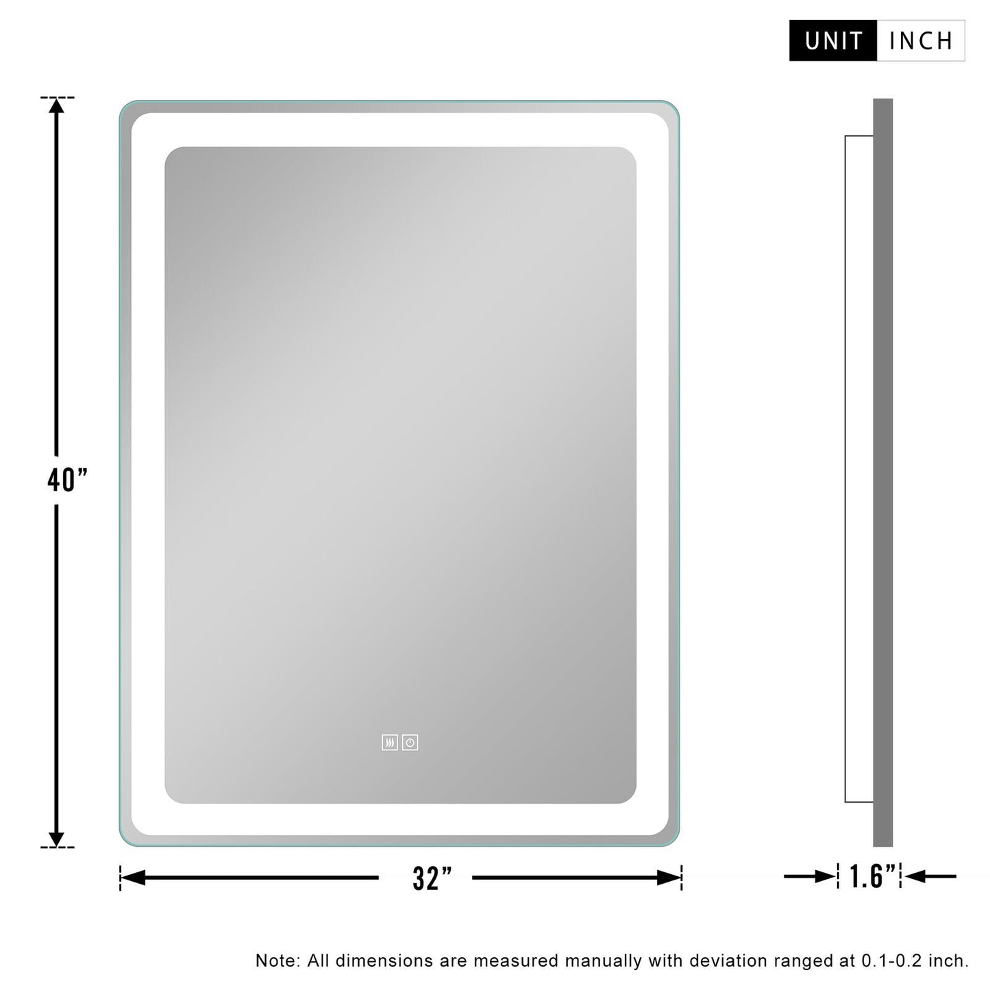 Modern & Contemporary Frameless Lighted Bathroom / Vanity Mirror