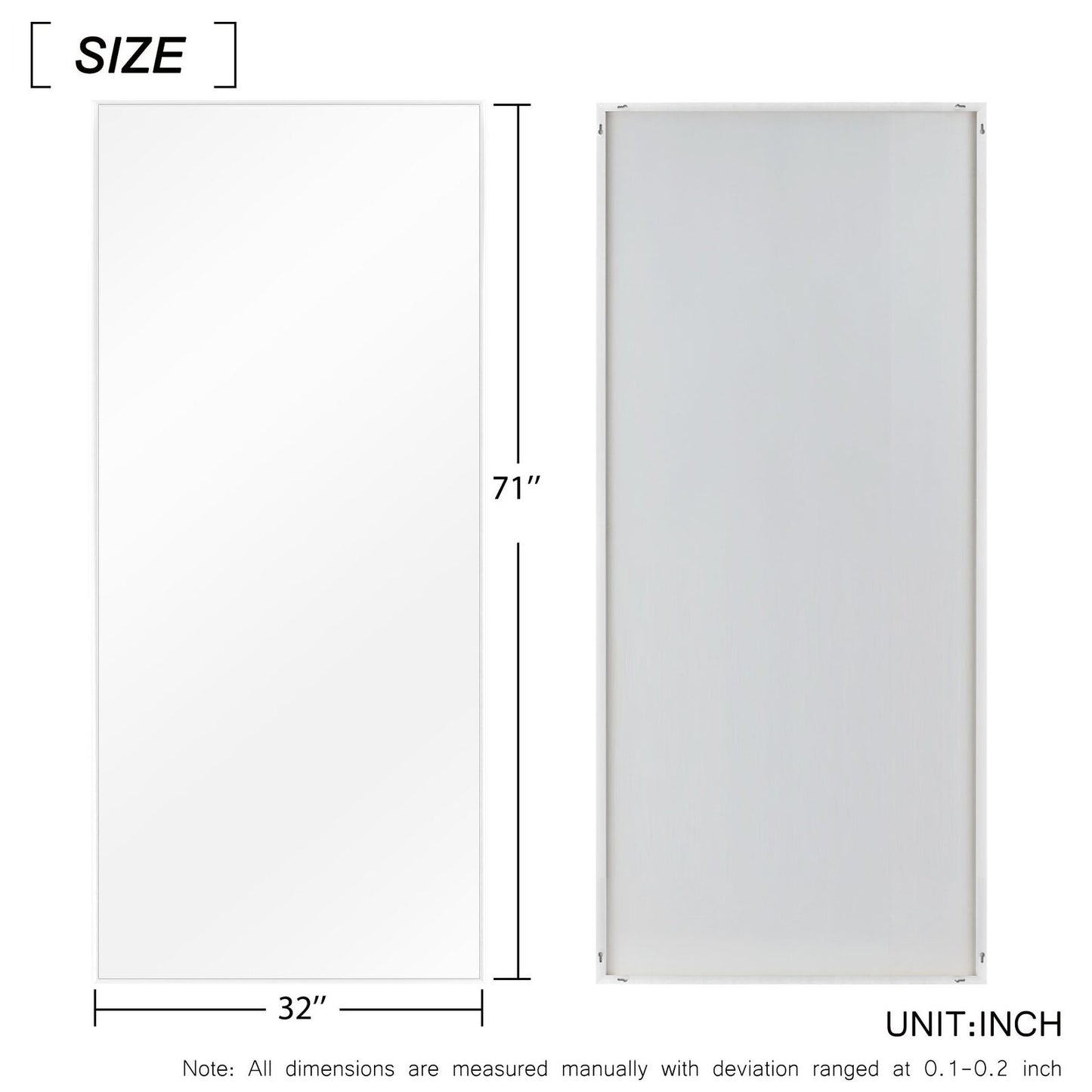 Aluminum Alloy Full Length Wall Mounted Mirror