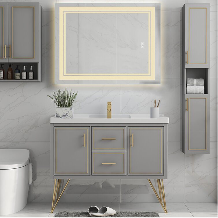 Modern & Contemporary Frameless Lighted Bathroom Mirror