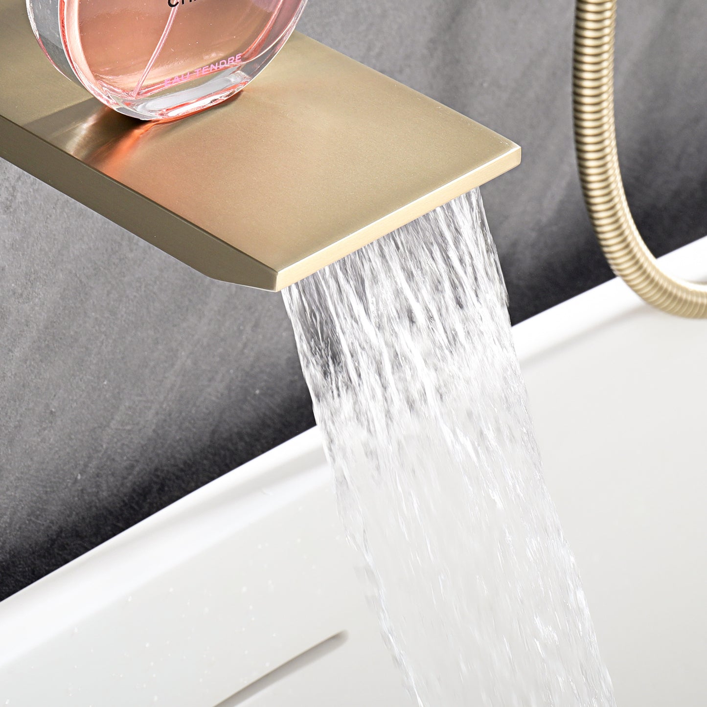 10 Inches Wall Mounted Rainfall Shower Head System Shower Faucet Brushed Gold