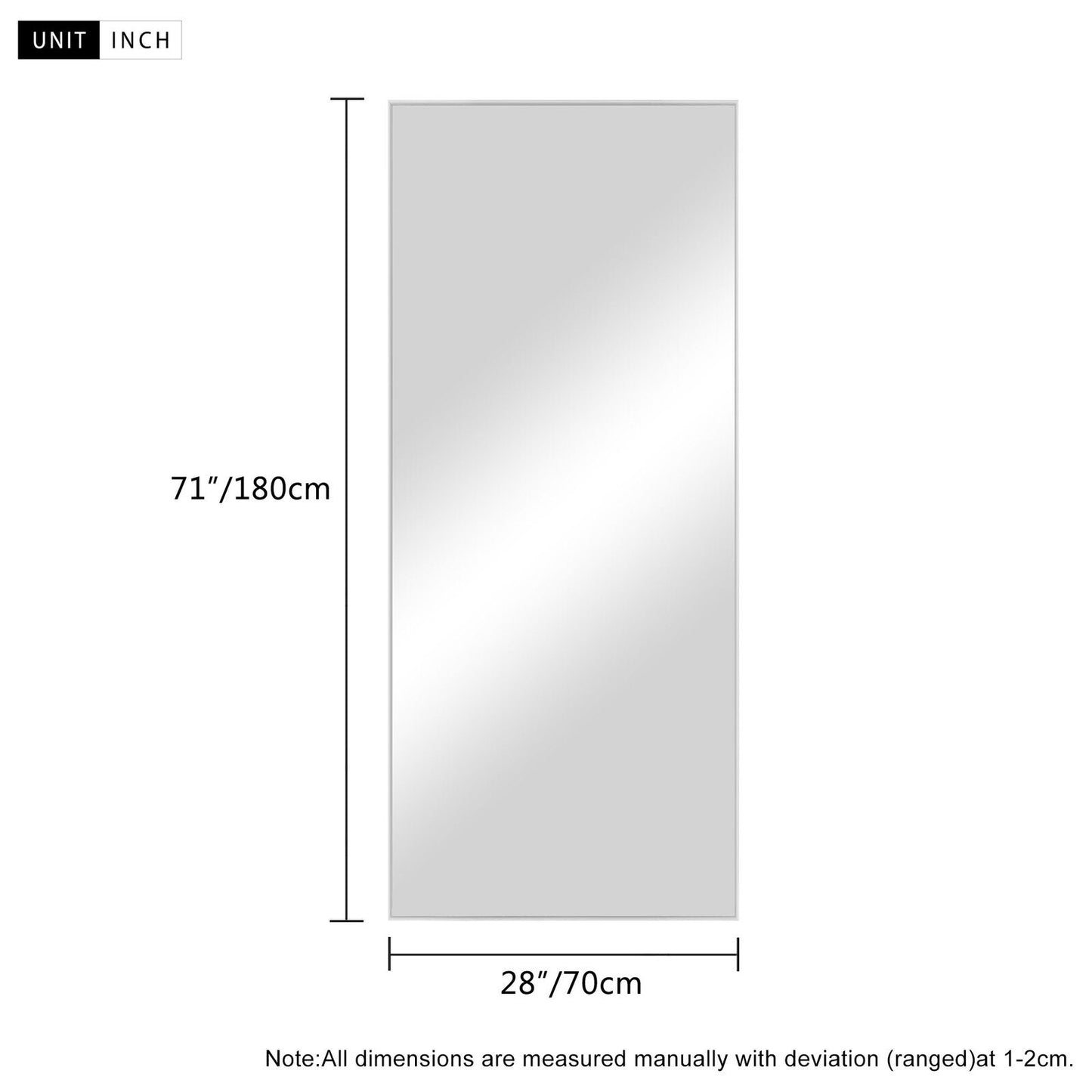 Aluminum Alloy Full Length Wall Mounted Mirror