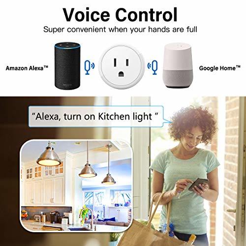 Bluetooth WiFi Smart Plug - Smart Outlets Work with Alexa; Google Home Assistant; Remote Control Plugs with Timer Function; ETL/FCC/Rohs Listed Socket