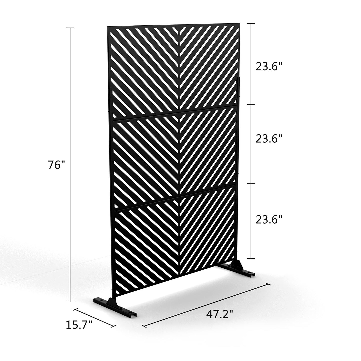 6.5 ft. H x 4 ft. W Outdoor Laser Cut Metal Privacy Screen, 24"*48"*3 panels