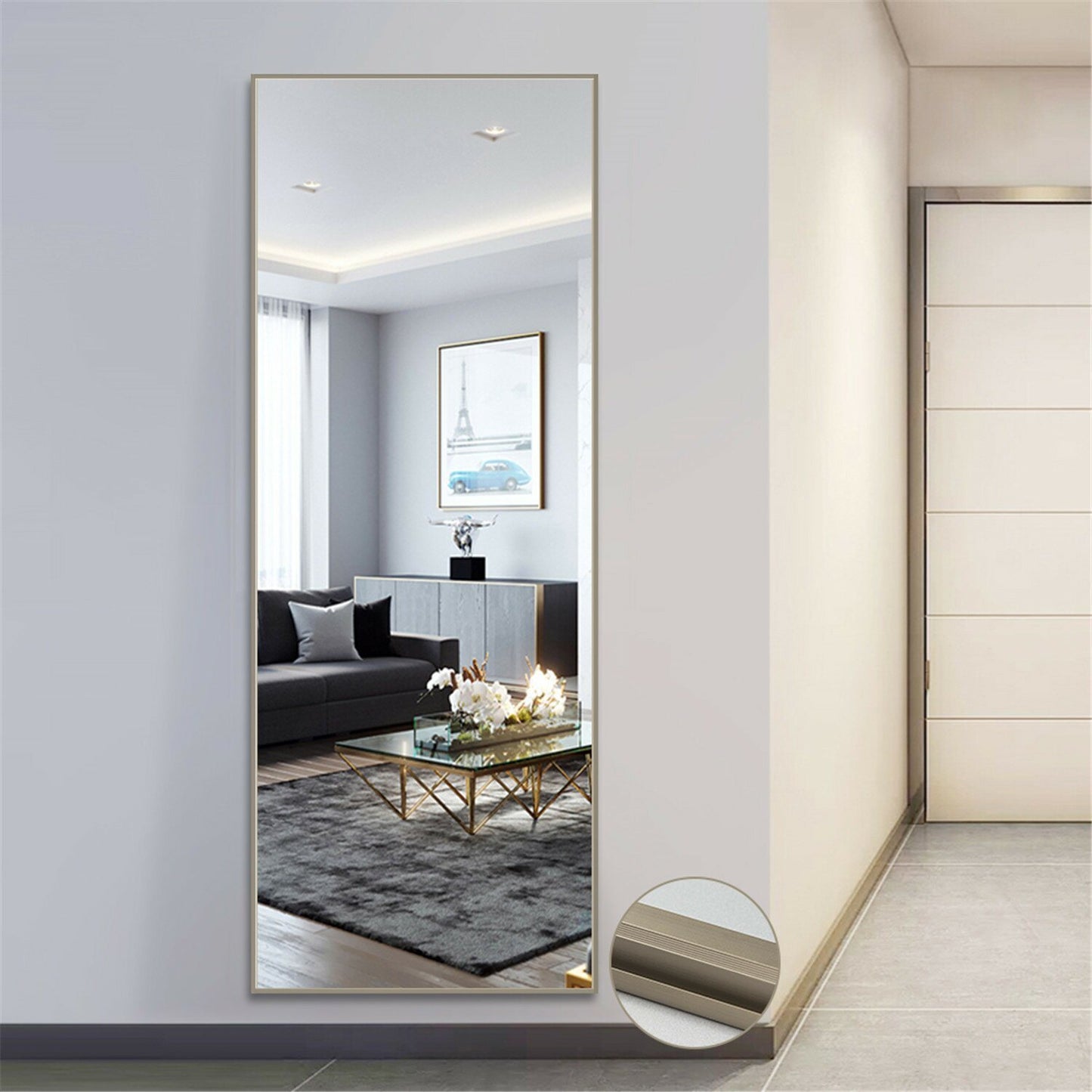 Modern Full Length Mirror, 65\" x 22\"x 1.2\"