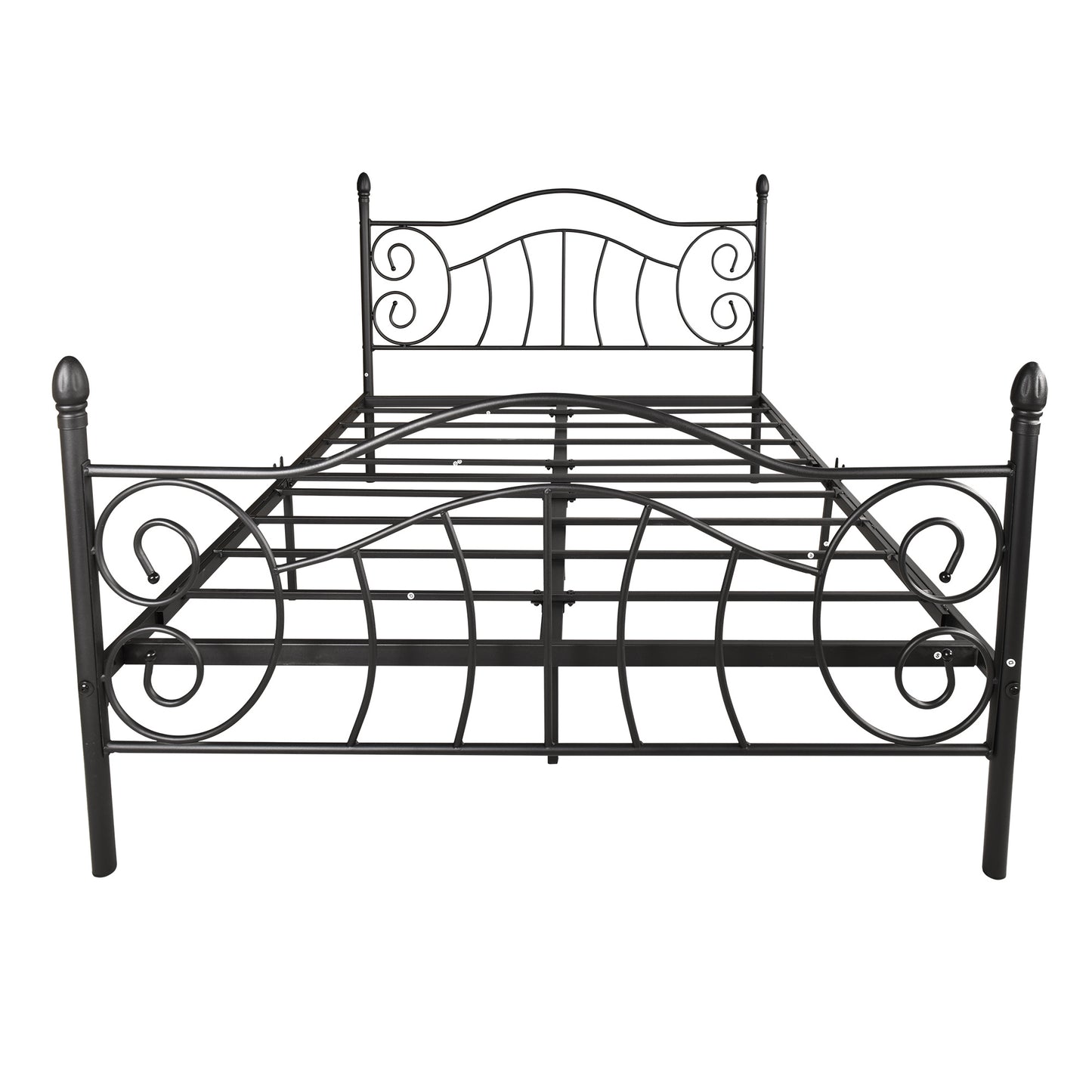 Metal bed frame platform mattress foundation with headboard and footboard;  heavy duty and quick assembly;  Full black