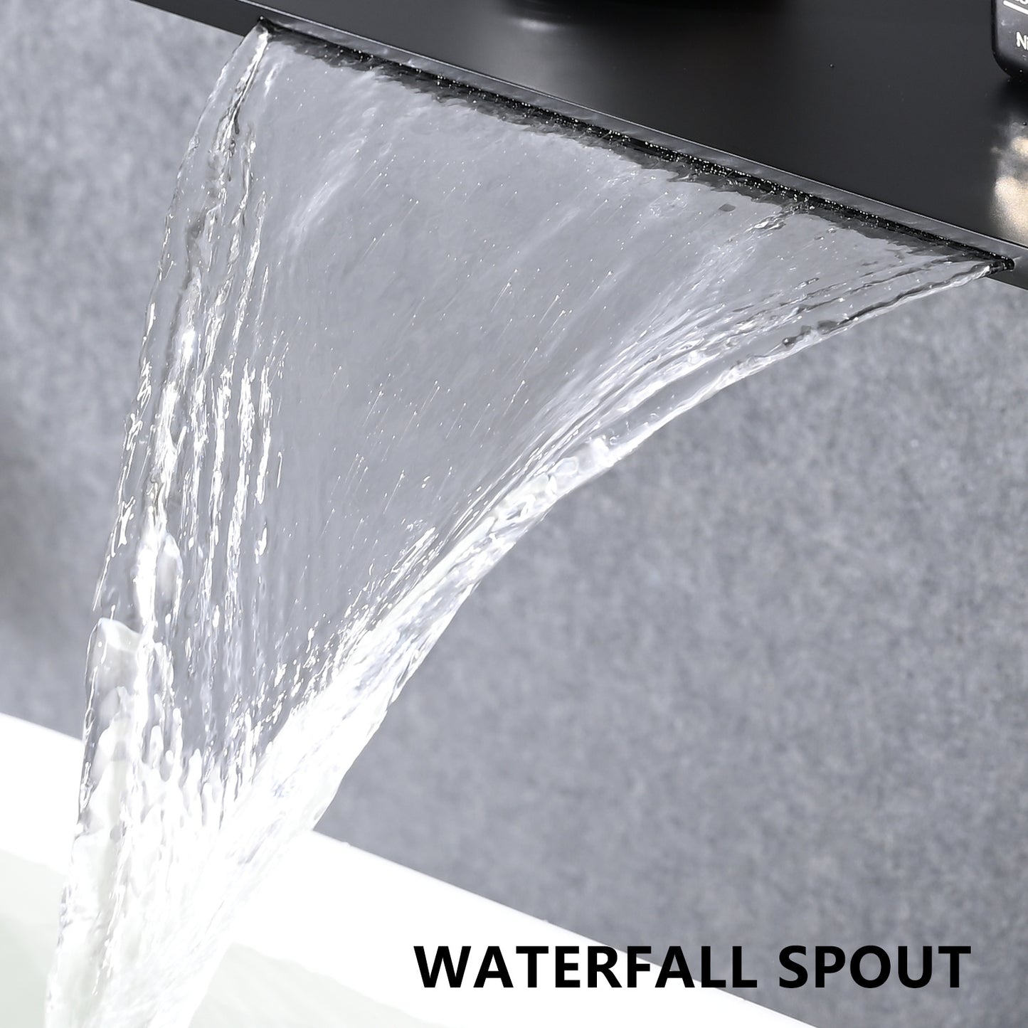 Matte Black Bathroom Waterfall Single Handle Sink Faucet