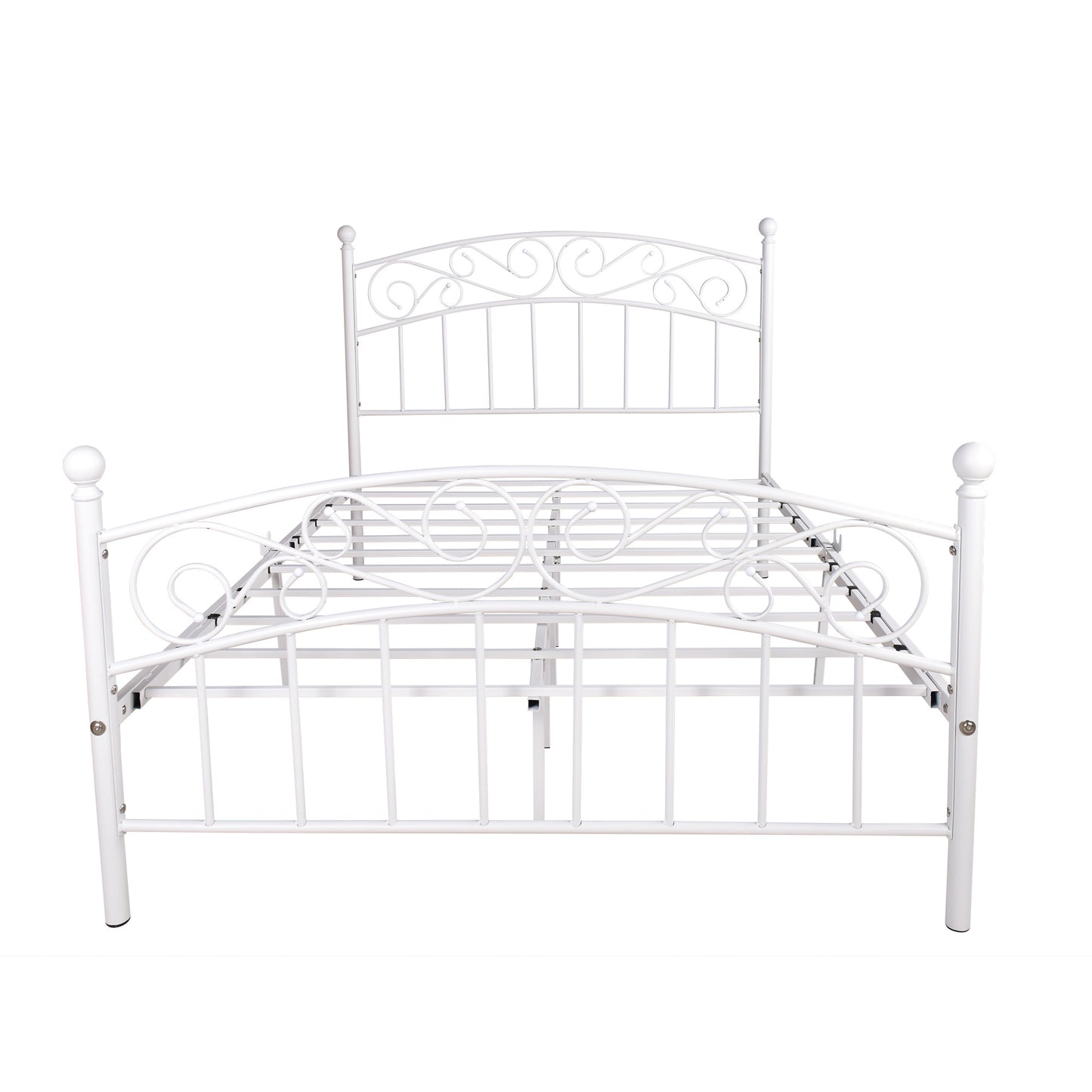 Bed Frame with Headboard and Footboard Metal Platform Bed Frame Queen Size No Box Spring Needed;  Twin Black