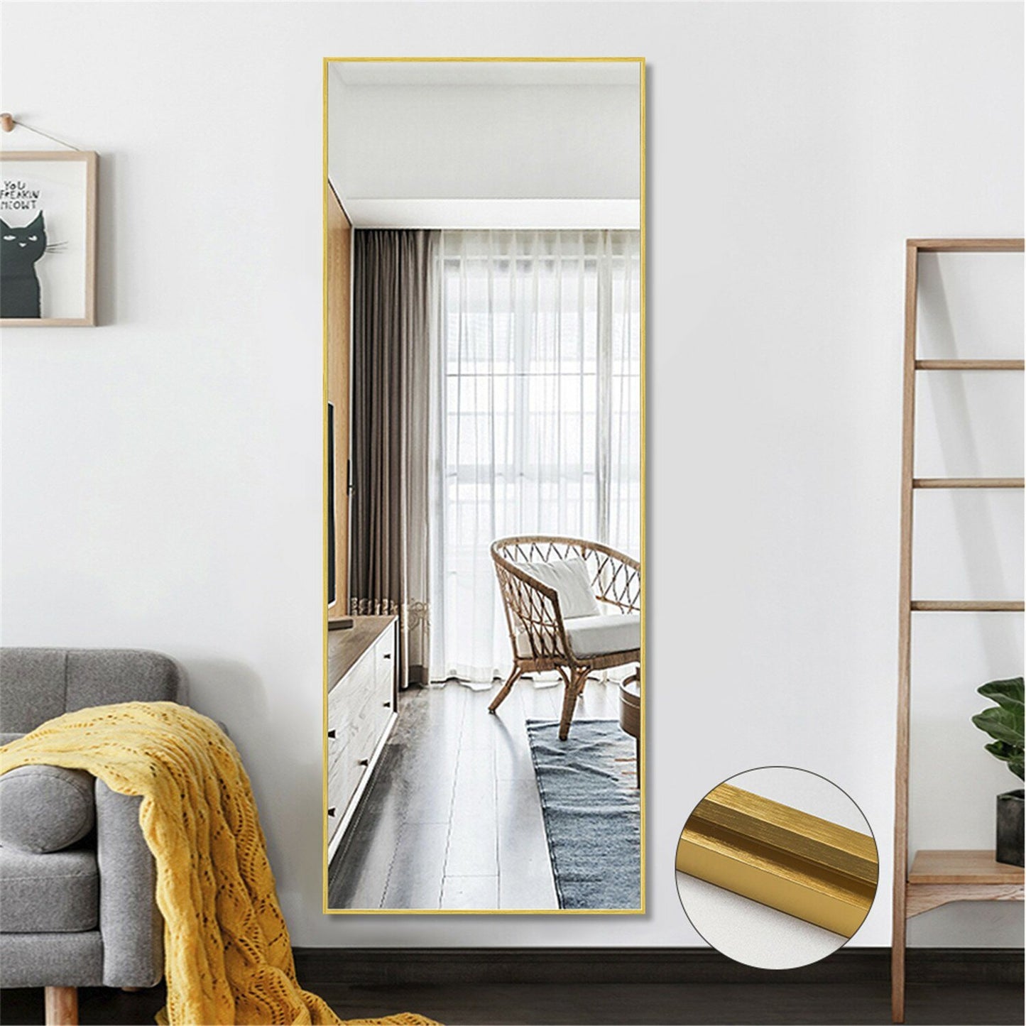 Modern Full Length Mirror, 65\" x 22\"x 1.2\"