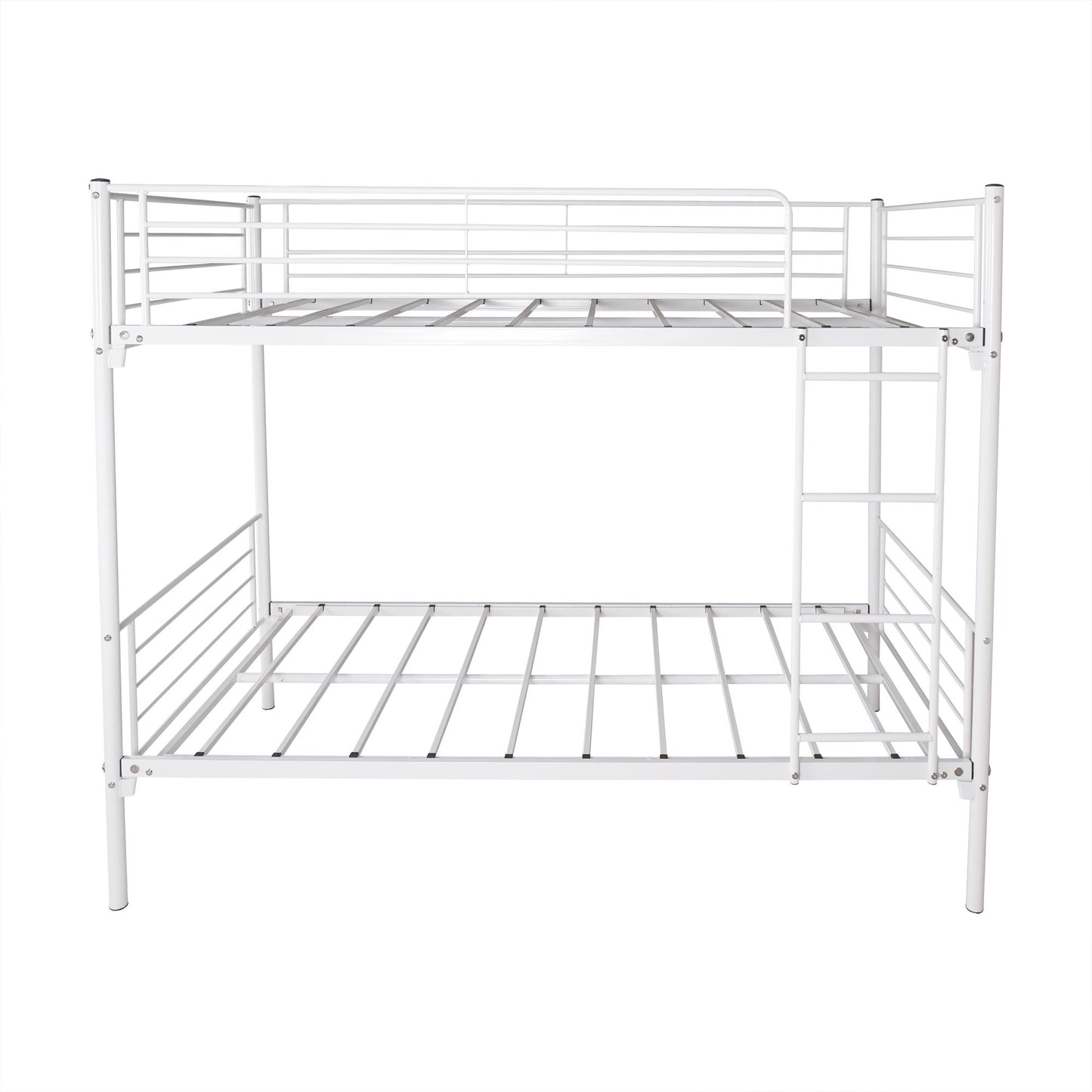 Twin-Over-Twin Bunk Bed with Metal Frame and Ladder, Space-Saving Design