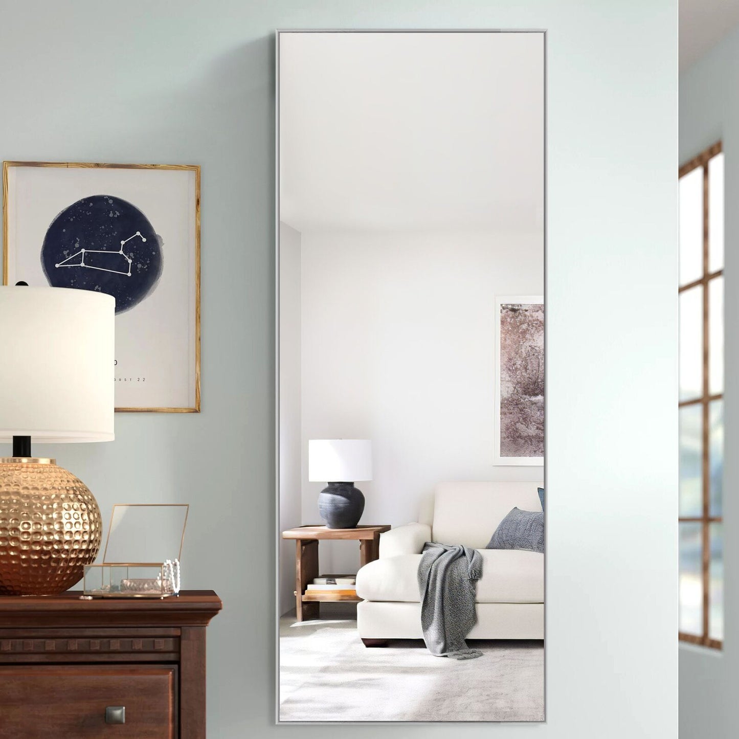 Aluminum Alloy Full Length Wall Mounted Mirror