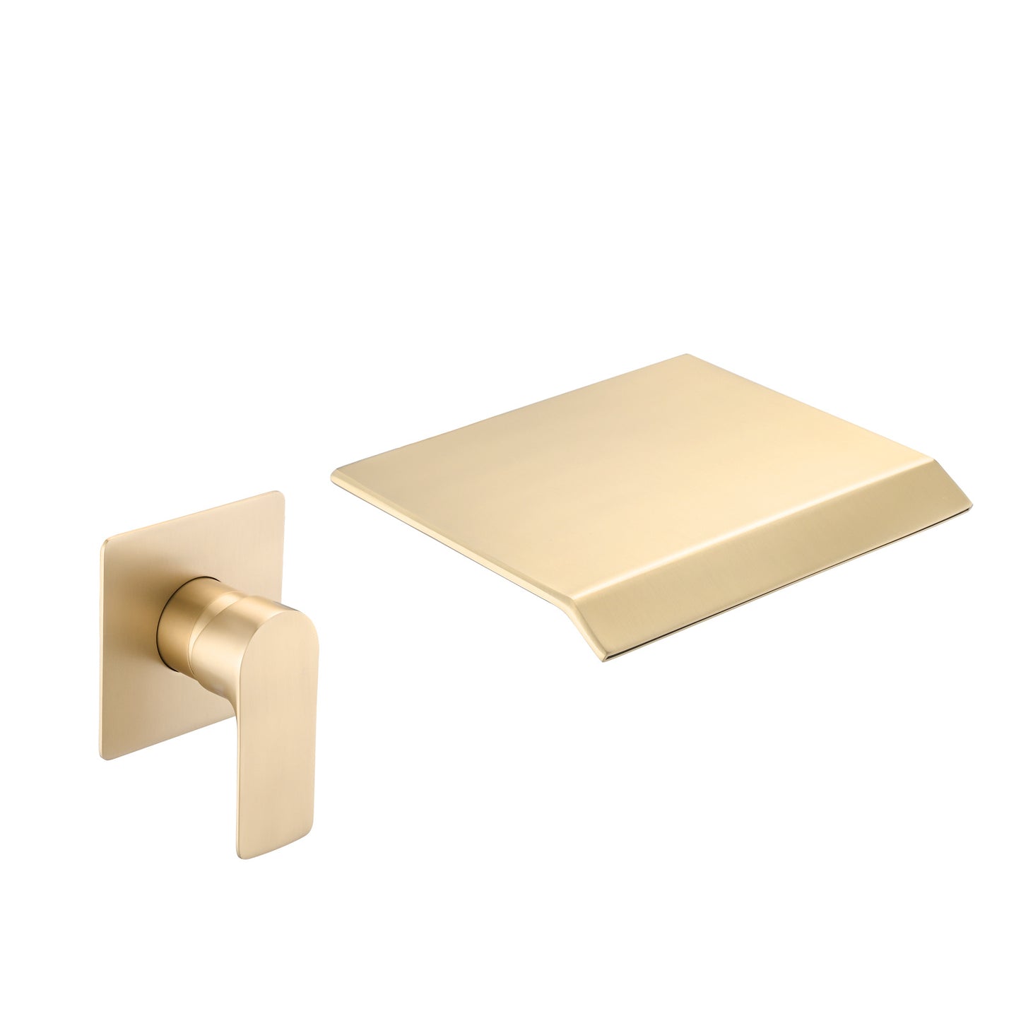 Single Handle Brushed Gold Bathroom Waterfall Sink Faucet