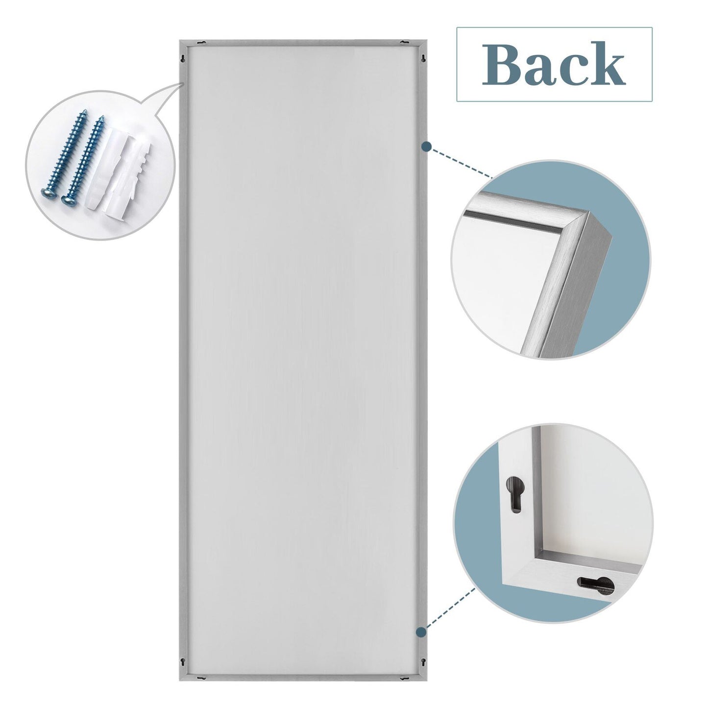 Aluminum Alloy Full Length Wall Mounted Mirror