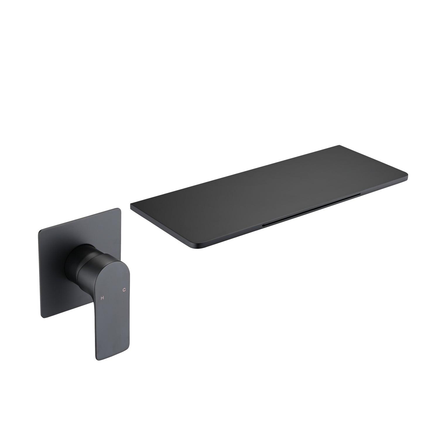 Matte Black Bathroom Waterfall Single Handle Sink Faucet