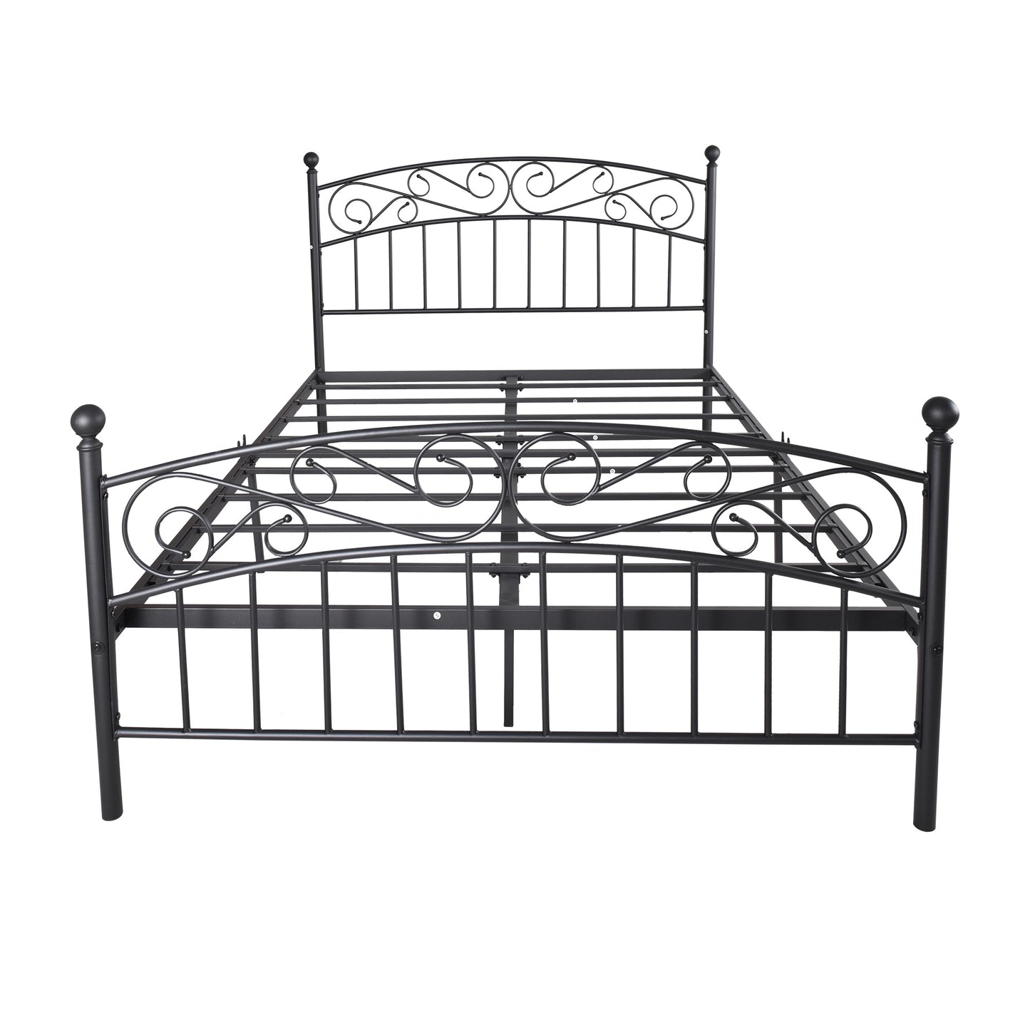 Bed Frame with Headboard and Footboard Metal Platform Bed Frame Queen Size No Box Spring Needed;  Twin Black