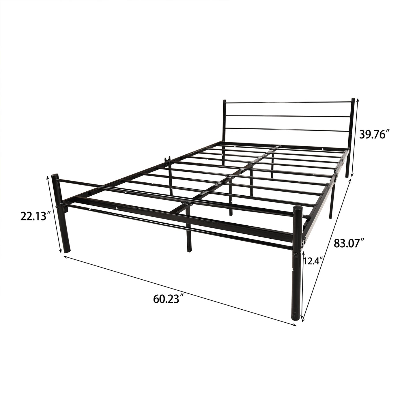 QUEEN metal platform bed frame with headboard/no box spring needed/easy to assemble black