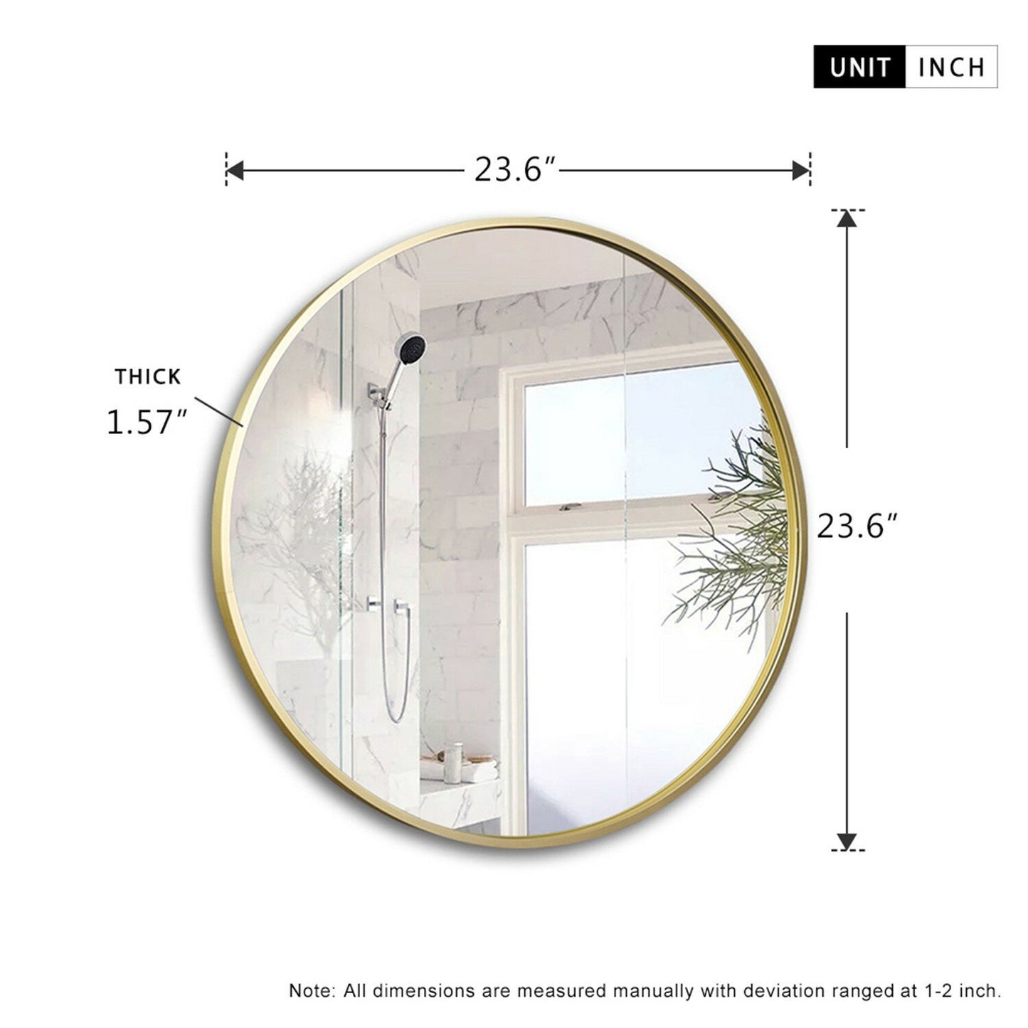 Round Wall Mirror, Round Bathroom Mirror, Circle Mirrors 36" x 36" for Wall, Living Room, Bedroom, Vanity, Entryway, Hallway