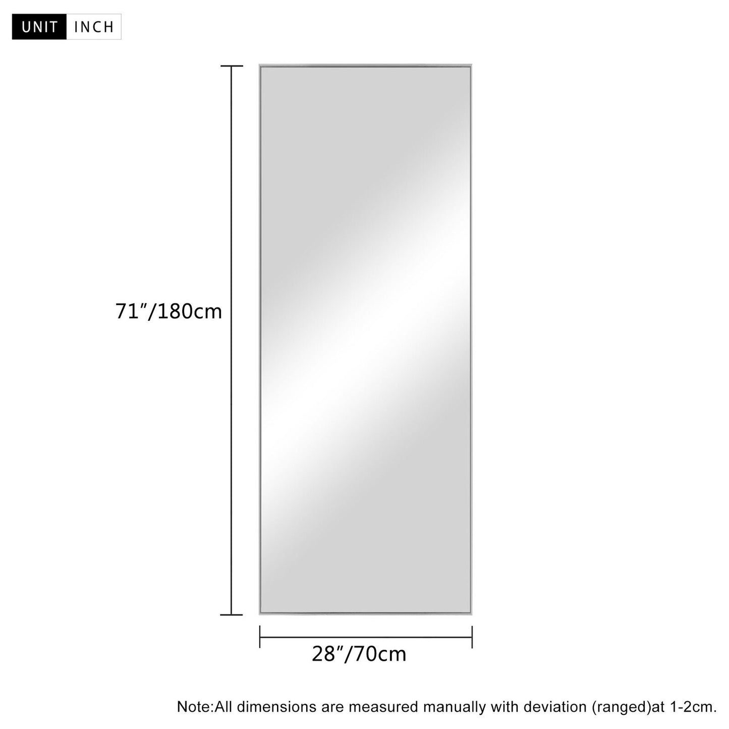 Aluminum Alloy Full Length Wall Mounted Mirror