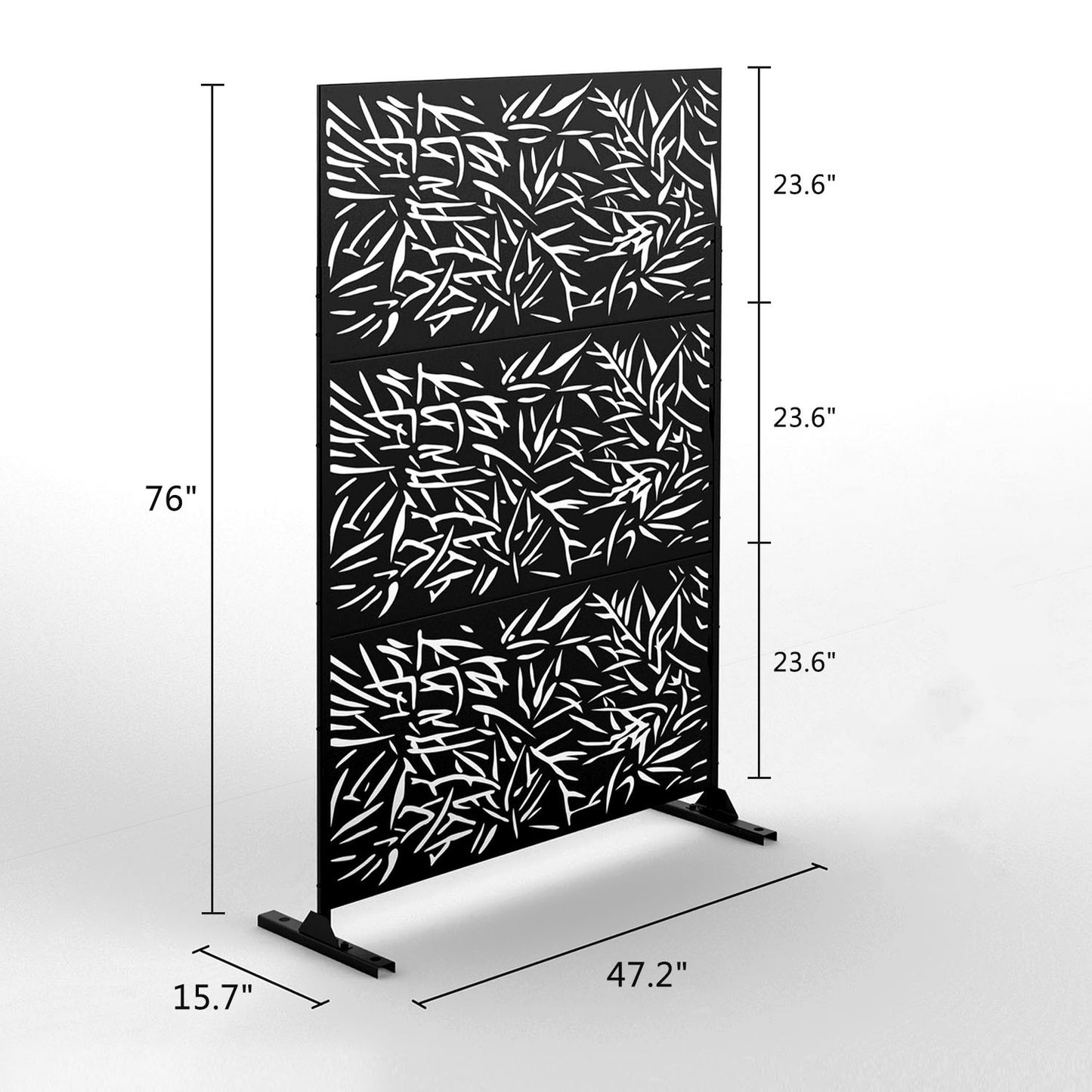 6.5 ft. H x 4 ft. W Outdoor Laser Cut Metal Privacy Screen, 24"*48"*3 panels