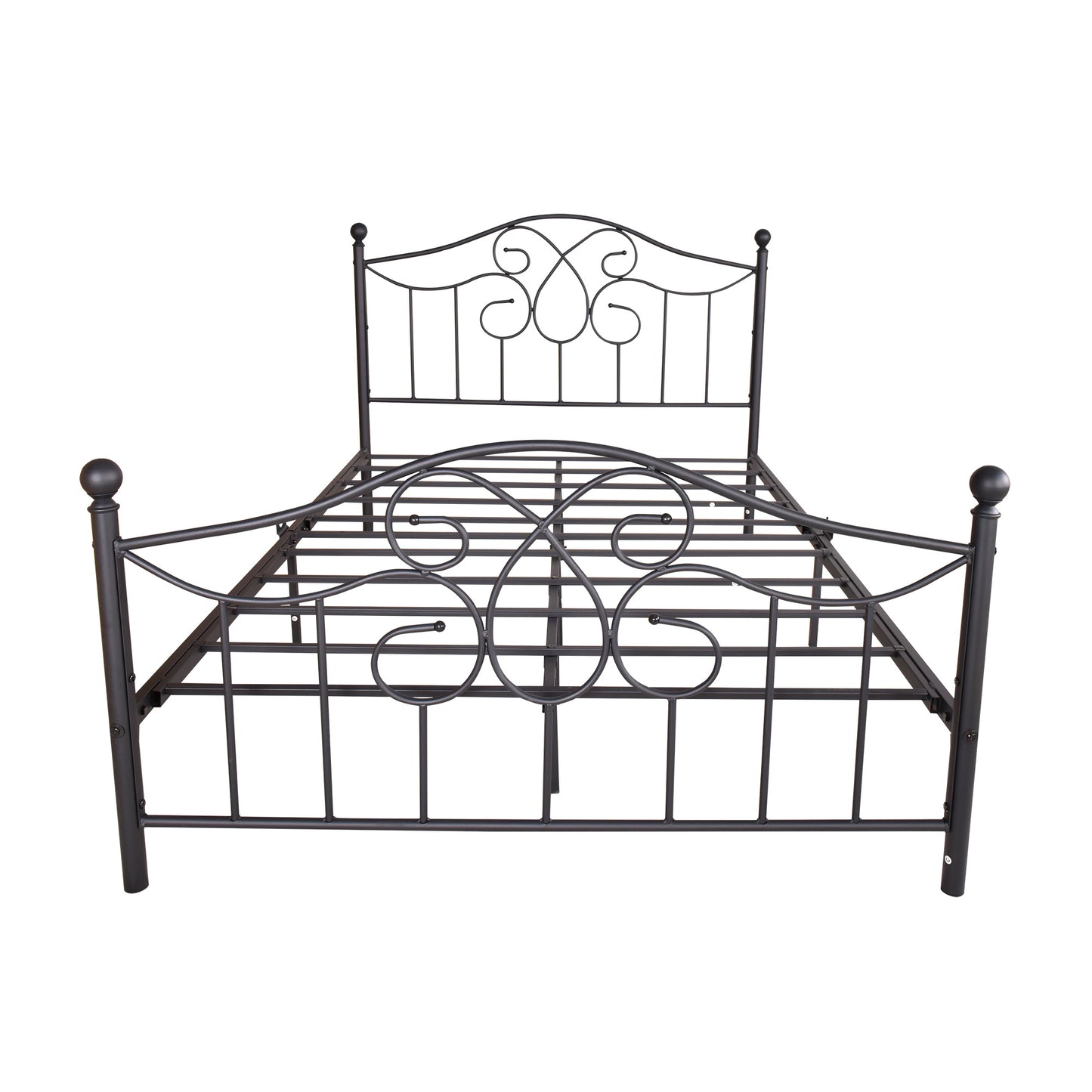 Full Size Metal bed frame ;  Solid Sturdy Steel Slat Support;  No Box Spring Needed and Easy Assembly; Black