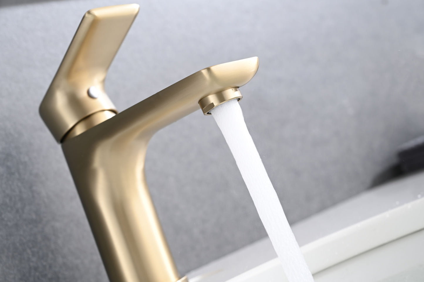 Brushed Gold Single Handle Single Hole Bathroom Sink Faucet