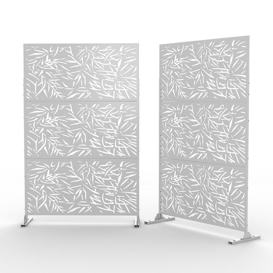 6.5 ft. H x 4 ft. W Outdoor Laser Cut Metal Privacy Screen, 24"*48"*3 panels