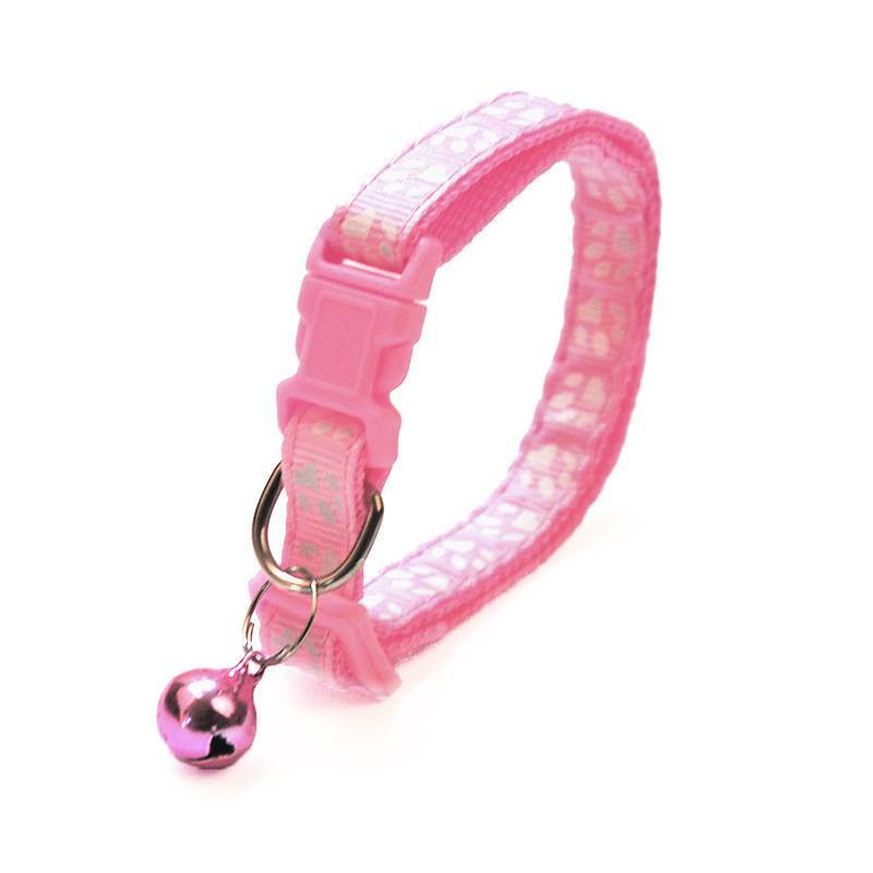 1Pc Colorful Cute Bell Collar Adjustable Buckle Cat Collar Pet Supplies Footprint Personalized Kitten Collar Small Dog Accessory